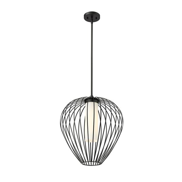 Z-Lite Savanti Matte Black 1-Light Teardrop Pendant Light