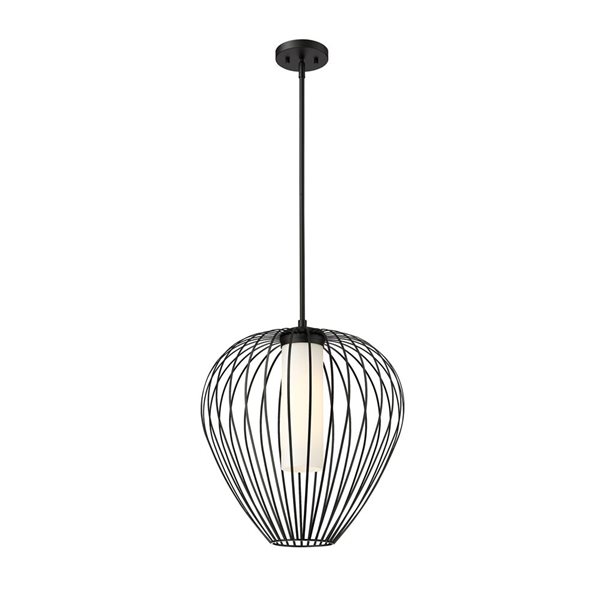 Z-Lite Savanti Matte Black 1-Light Teardrop Pendant Light