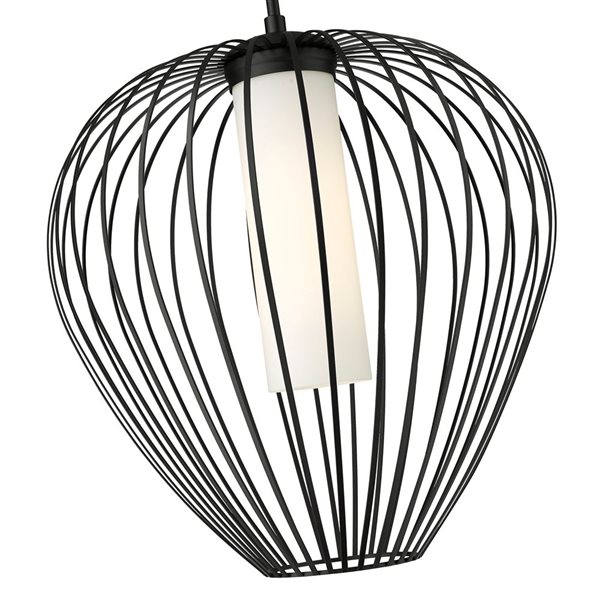 Z-Lite Savanti Matte Black 1-Light Teardrop Pendant Light