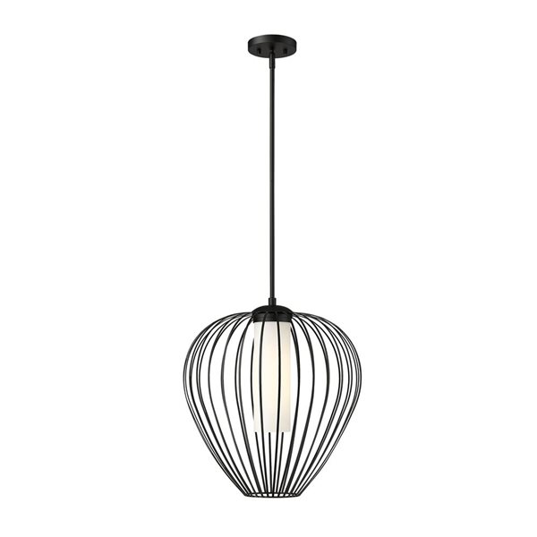 Z-Lite Savanti Matte Black 1-Light Teardrop Pendant Light