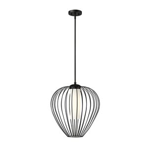 Z-Lite Savanti Matte Black 1-Light Teardrop Pendant Light