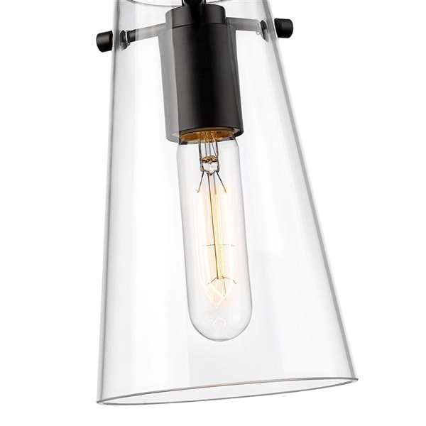 Z-Lite Kira Matte Black 1-Light Cylinder Pendant Light