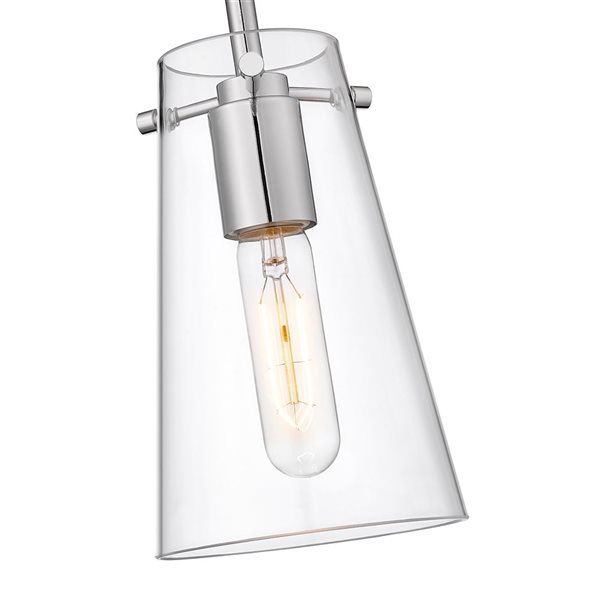 Z-Lite Kira Chrome 1-Light Cylinder Pendant Light