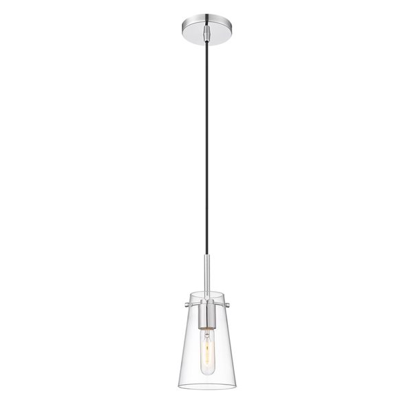 Z-Lite Kira Chrome 1-Light Cylinder Pendant Light