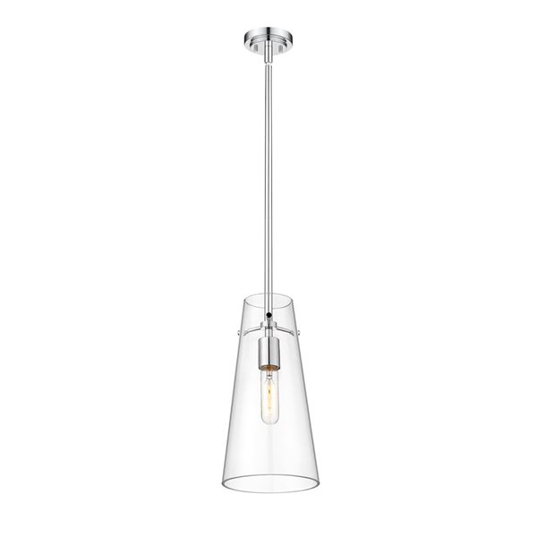 Z-Lite Kira Chrome 1-Light Cylinder Pendant Light