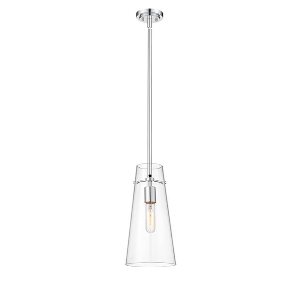 Z-Lite Kira Chrome 1-Light Cylinder Pendant Light