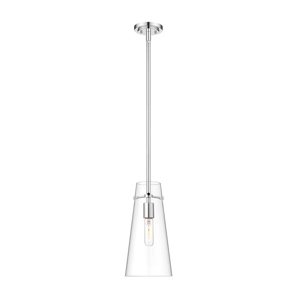 Z-Lite Kira Chrome 1-Light Cylinder Pendant Light