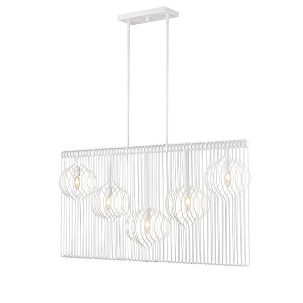 Z-Lite Contour White 5-Light Linear Chandelier