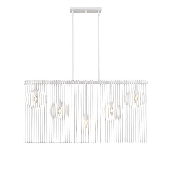 Z-Lite Contour White 5-Light Linear Chandelier