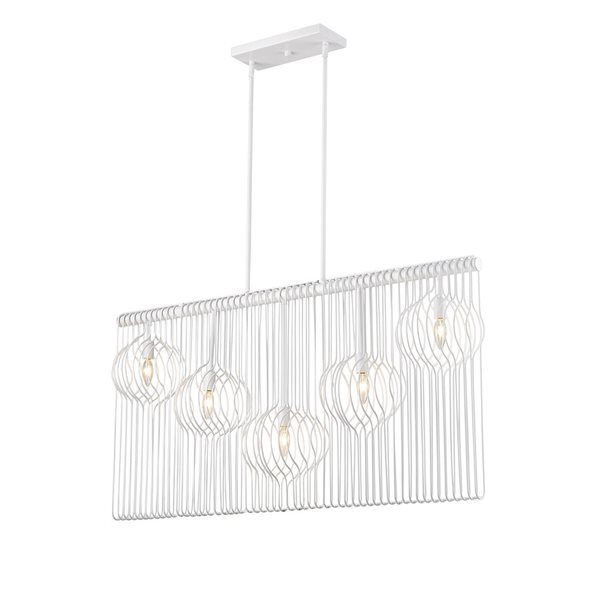 Z-Lite Contour White 5-Light Linear Chandelier