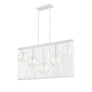 Z-Lite Contour White 5-Light Linear Chandelier