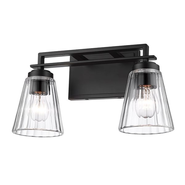 Z-Lite Lyna 16-in Matte Black 2-Light Vanity Light