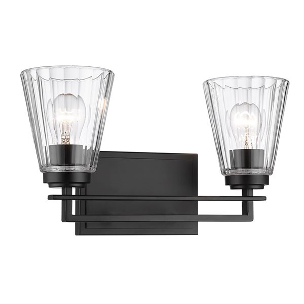 Z-Lite Lyna 16-in Matte Black 2-Light Vanity Light