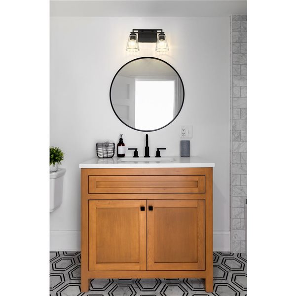 Z-Lite Lyna 16-in Matte Black 2-Light Vanity Light