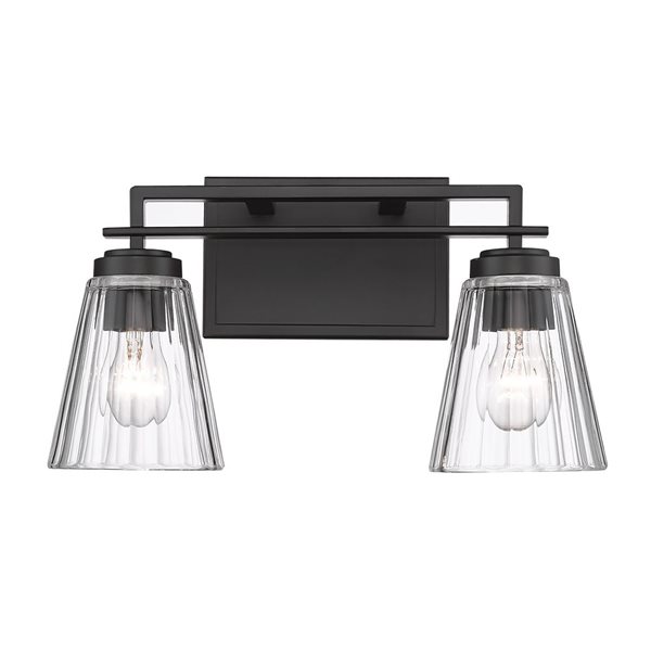 Z-Lite Lyna 16-in Matte Black 2-Light Vanity Light