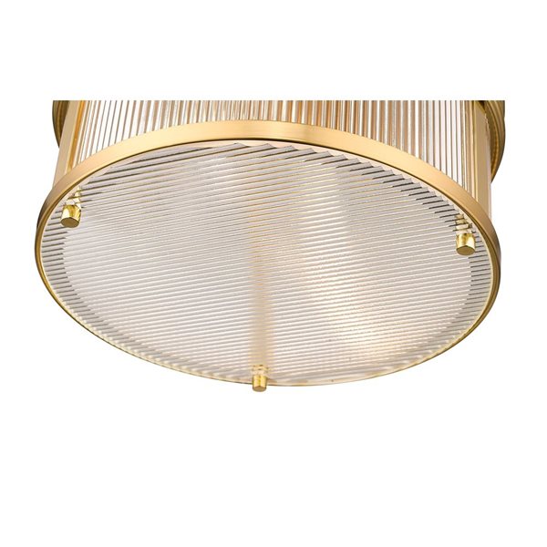 Z-Lite Carnaby 13-in Modern Gold 2-Light Flush-Mount Light