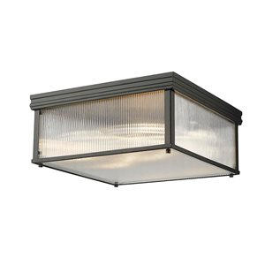 Z-Lite Carnaby 18-in Matte Black 4-Light Square Flush-Mount Light