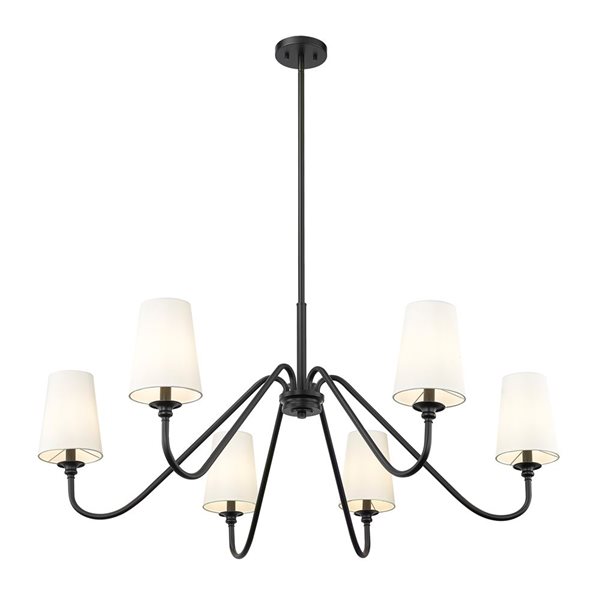 Z-Lite Gianna 46.25-in Matte Black 6-Light Tiered Chandelier