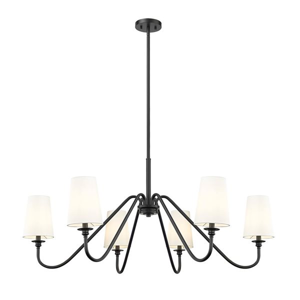 Z-Lite Gianna 46.25-in Matte Black 6-Light Tiered Chandelier