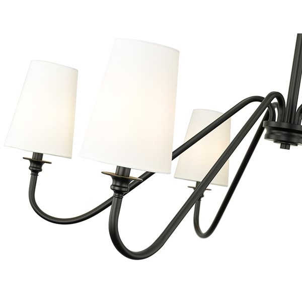 Z-Lite Gianna 46.25-in Matte Black 6-Light Tiered Chandelier