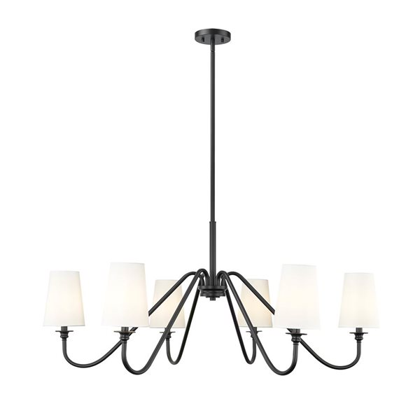 Z-Lite Gianna 46.25-in Matte Black 6-Light Tiered Chandelier