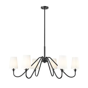 Z-Lite Gianna 46.25-in Matte Black 6-Light Tiered Chandelier