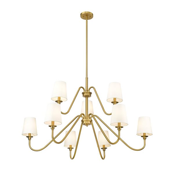 Z-Lite Gianna 46-in Modern Gold 9-Light Tiered Chandelier