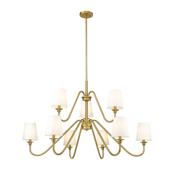 Z-Lite Gianna 46-in Modern Gold 9-Light Tiered Chandelier