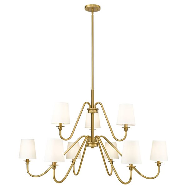 Z-Lite Gianna 46-in Modern Gold 9-Light Tiered Chandelier