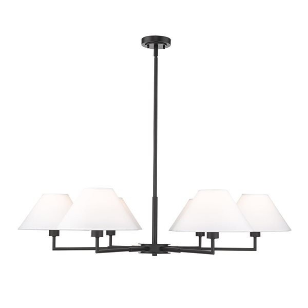 Z-Lite Leila 44-in Matte Black 6-Light Linear Chandelier