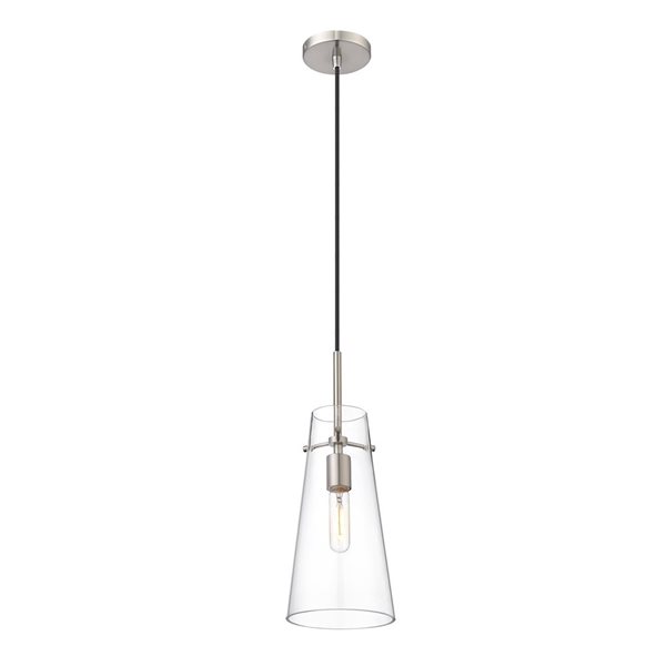 Z-Lite Kira Brushed Nickel 1-Light Cylinder Pendant Light