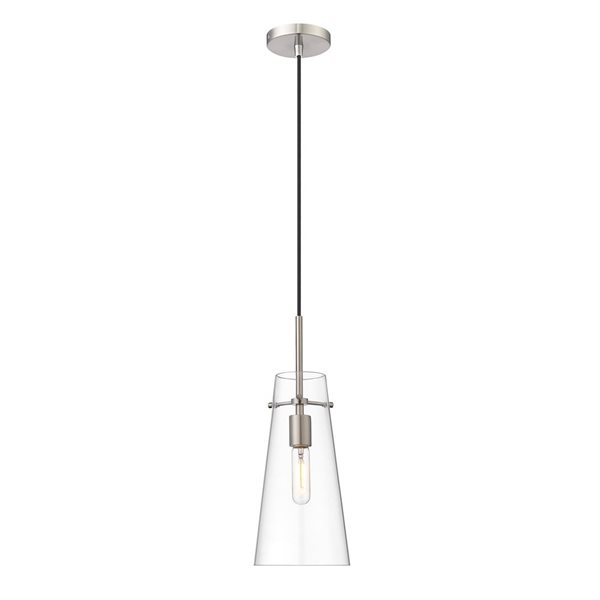 Z-Lite Kira Brushed Nickel 1-Light Cylinder Pendant Light