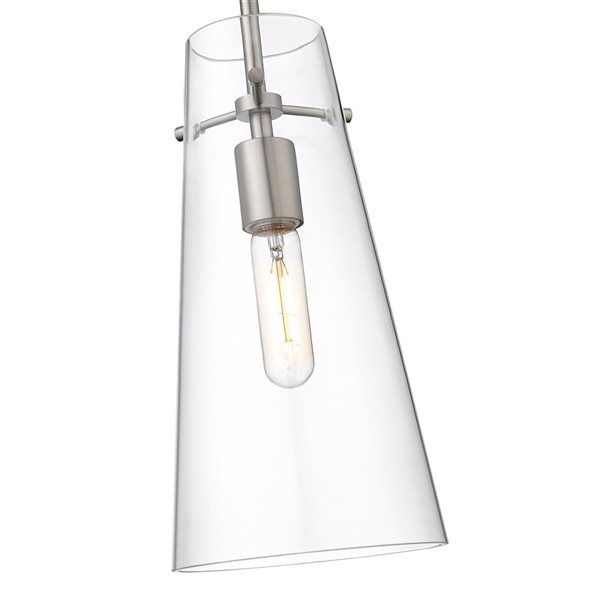 Z-Lite Kira Brushed Nickel 1-Light Cylinder Pendant Light