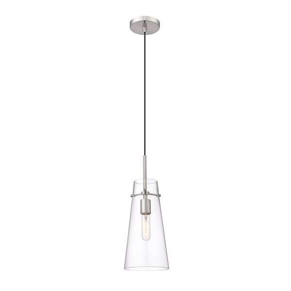 Z-Lite Kira Brushed Nickel 1-Light Cylinder Pendant Light