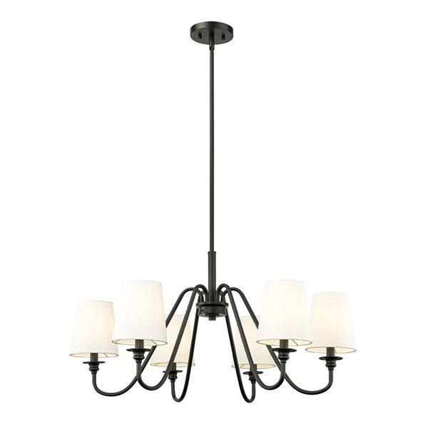 Z-Lite Gianna 32-in Matte Black 6-Light Tiered Chandelier