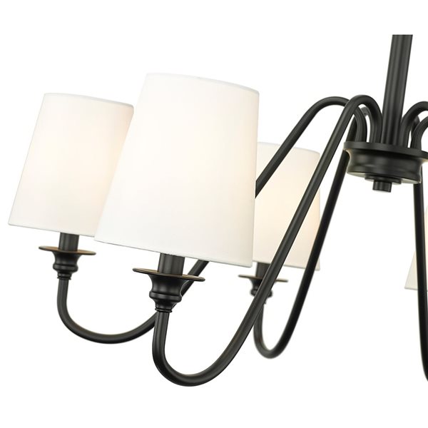 Z-Lite Gianna 32-in Matte Black 6-Light Tiered Chandelier