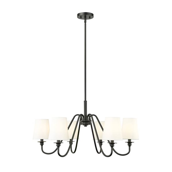 Z-Lite Gianna 32-in Matte Black 6-Light Tiered Chandelier