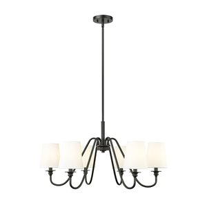 Z-Lite Gianna 32-in Matte Black 6-Light Tiered Chandelier