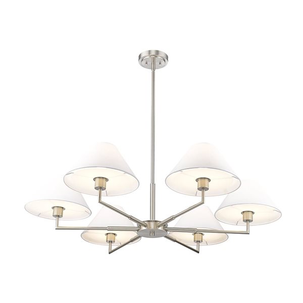 Z-Lite Leila 44-in Brushed Nickel 6-Light Linear Chandelier