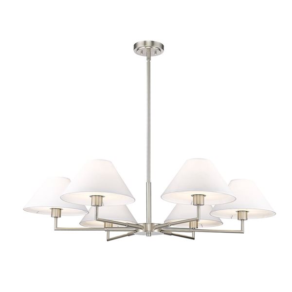 Z-Lite Leila 44-in Brushed Nickel 6-Light Linear Chandelier