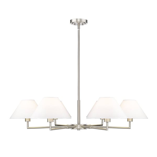 Z-Lite Leila 44-in Brushed Nickel 6-Light Linear Chandelier