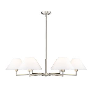 Z-Lite Leila 44-in Brushed Nickel 6-Light Linear Chandelier