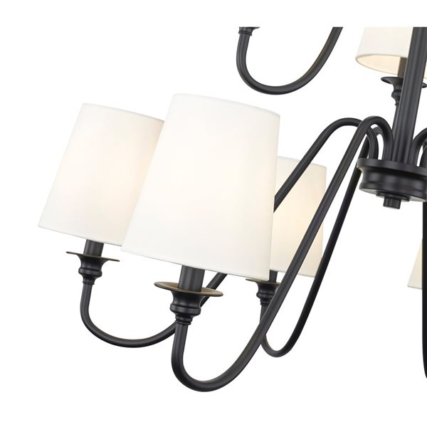 Z-Lite Gianna 32-in Matte Black 9-Light Tiered Chandelier