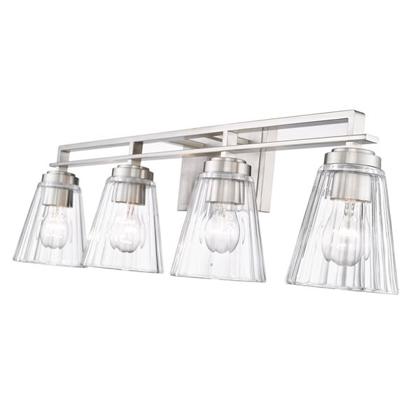 Z-Lite Lyna 30.5-in Brushed Nickel 4-Light Vanity Light