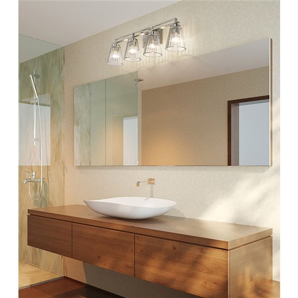 Z-Lite Lyna 30.5-in Brushed Nickel 4-Light Vanity Light