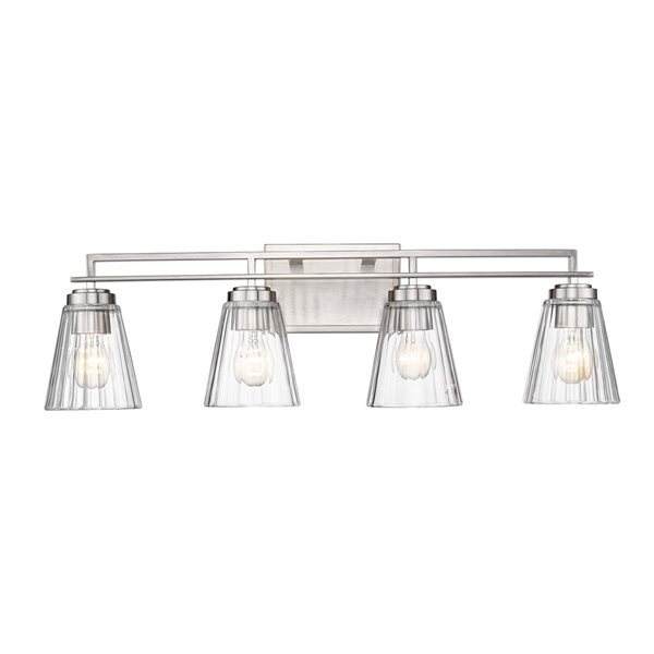 Z-Lite Lyna 30.5-in Brushed Nickel 4-Light Vanity Light