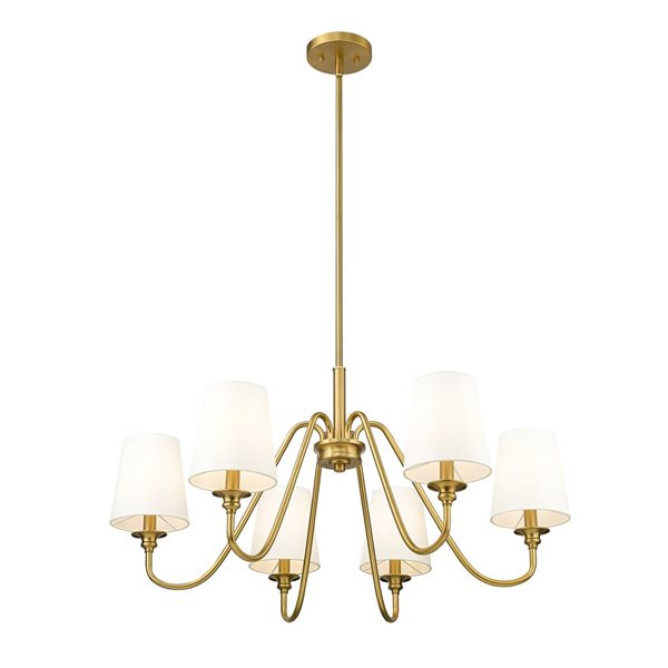 Z-Lite Gianna 32-in Modern Gold 6-Light Tiered Chandelier