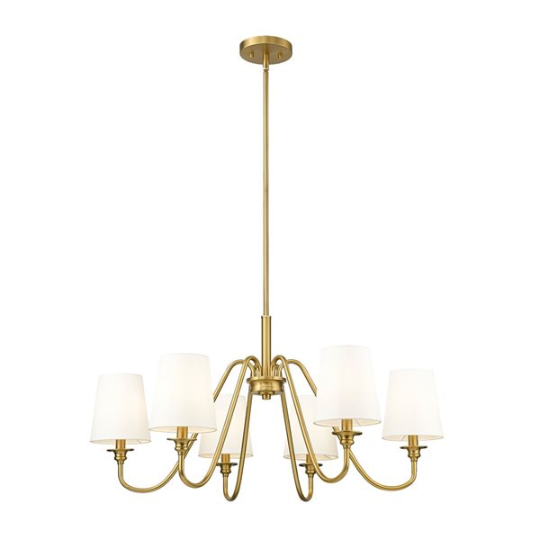 Z-Lite Gianna 32-in Modern Gold 6-Light Tiered Chandelier