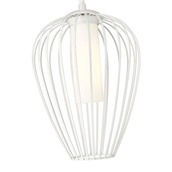Z-Lite Savanti Textured White 1-Light Teardrop Pendant Light