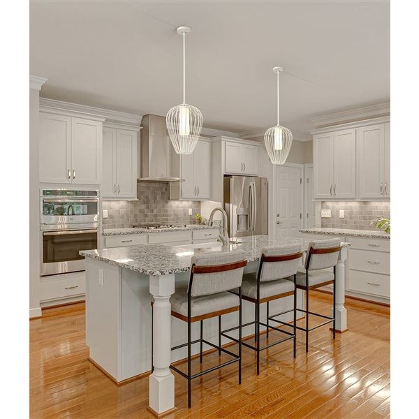 Z-Lite Savanti Textured White 1-Light Teardrop Pendant Light